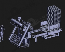 托盤整理機(jī)-半自動(dòng)木托盤疊放裝碼垛機(jī)3D模型