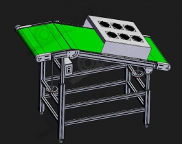 皮帶輸送線-帶風(fēng)冷卻裝置的輸送機(jī)3D模型圖