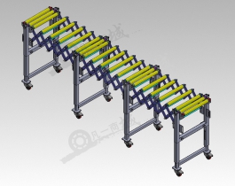 伸縮式滾筒輸送機(jī)-輥筒輸送線-折疊流水線模型3D圖