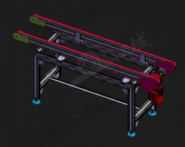 鋁型材流水線-雙排鋁型材框架輸送機(jī)3D模型圖