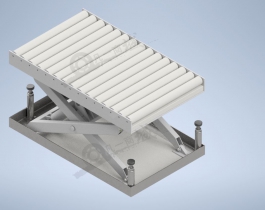可升降滾筒輸送機(jī)構(gòu)-剪刀式滾筒線3D模型