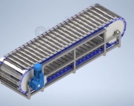 耐高溫金屬板鏈輸送機(jī)-板鏈輸送線模型3D圖
