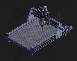 CNC數(shù)控雕刻機模型-龍門雕刻機3D圖紙