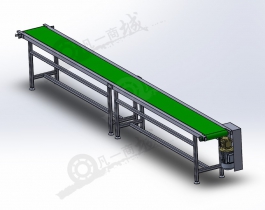 簡易長PU皮帶輸送機3D模型