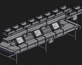 雙層分揀輸送設(shè)計(jì)3D模型圖