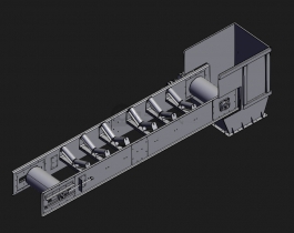 皮帶輸送機(jī)滾筒機(jī)構(gòu)3D模型圖