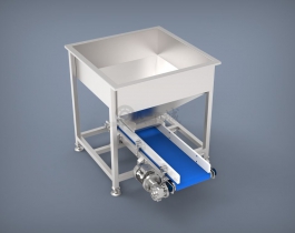 帶進(jìn)料斗皮帶輸送機-送料流水線3D模型圖