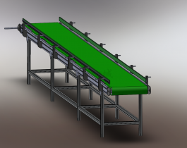 帶調(diào)整擋邊鋁型材框架輸送機(jī)設(shè)計(jì)3D模型圖