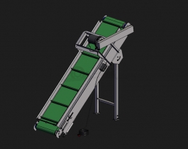 小型斜面提升輸送機(jī)-爬坡輸送線3D模型