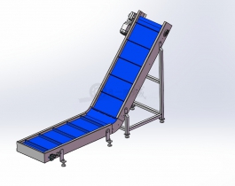 傾斜提升輸送機(jī)-小型爬坡輸送線設(shè)計(jì)3D模型圖