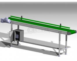 帶擋邊PVC皮帶鋁型材輸送機(jī)3D模型圖