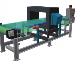 金屬探測器輸送機(jī)3D模型圖