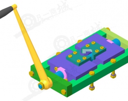 手搖圓柱體夾緊工具模型圖