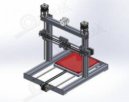 鋁型材架構(gòu)3D打印機(jī)SW圖紙