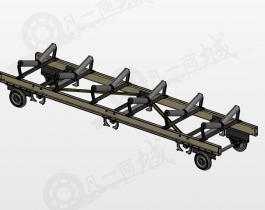 管材輸送車3D模型圖