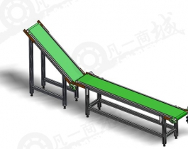 傾斜輸送機(jī)3D模型圖