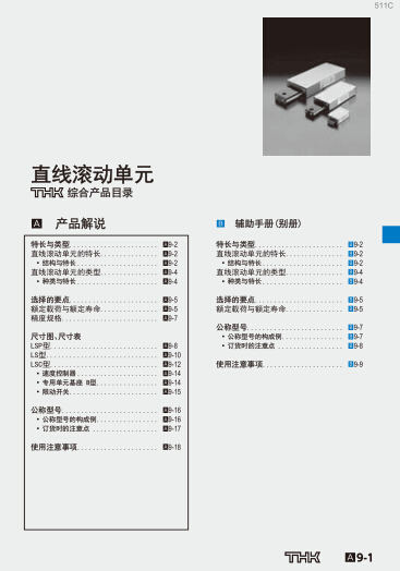 THK直線滾動(dòng)單元產(chǎn)品目錄/選型手冊(cè)下載