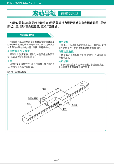 日本NB微型直線導(dǎo)軌SER系列產(chǎn)品目錄PDF下載